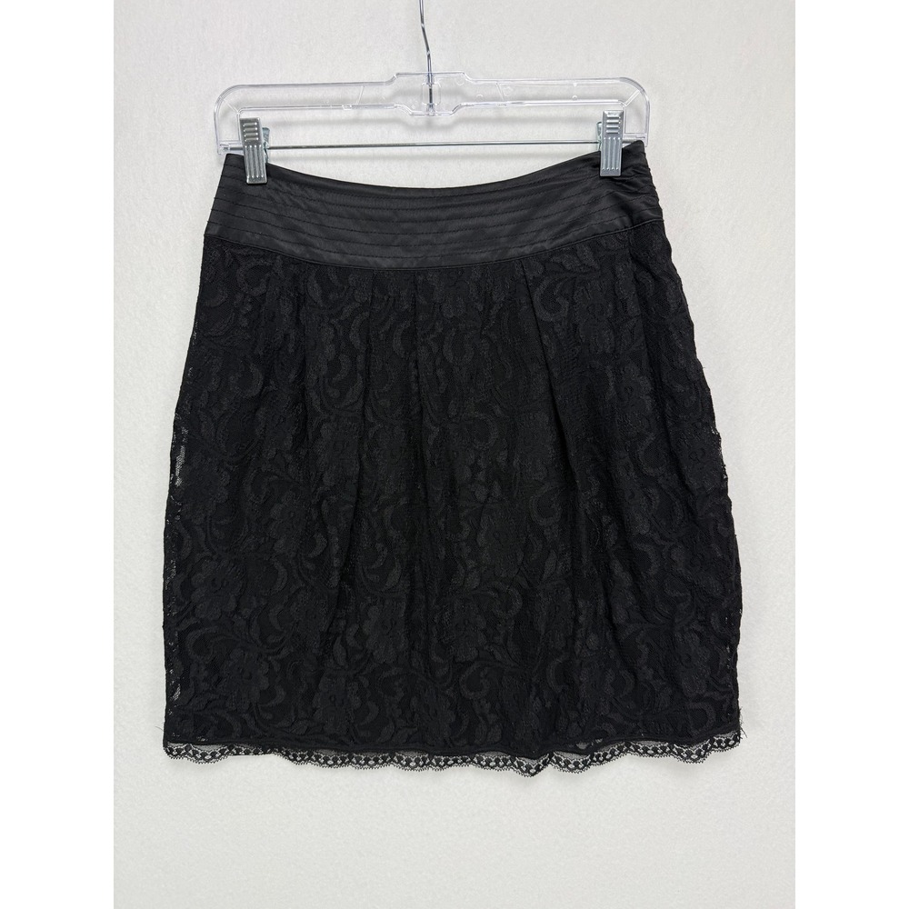 Worthington Lace Mini Skirt 4 Black Lined Whimsigoth Romantic Coquette